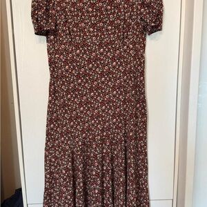 Primark Red and White Floral Long Sleeve Dress